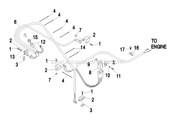 Electrical Group - Manual Start Diagram and Parts List for TT4817KAC (370000-439999)(2003) Exmark Lawn Mower