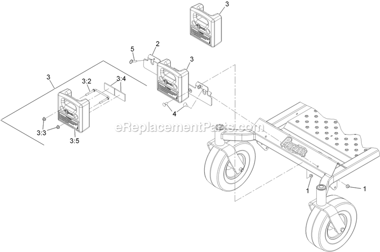 Weight Assembly Diagram and Parts List for 116-5000 (312000000-312999999)(2012) Exmark Lawn Tractor Accessories