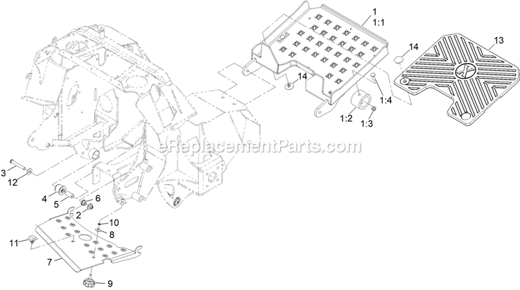 Platform Assembly Diagram and Parts List for STE600CKA323H1 (408644346-411294211)(2021) Exmark Lawn Mower