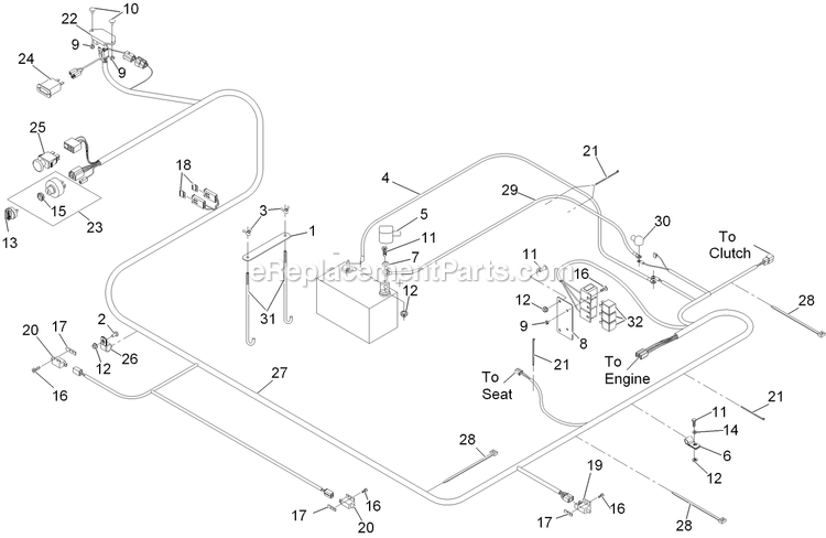 Electrical Group - 31hp Diagram and Parts List for LZ28KA665 (670000-719999)(2007) Exmark Lawn Mower