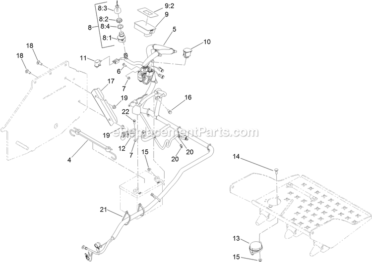 Electrical Assembly Diagram and Parts List for ARX440CKC24000 (404314159-406294344)(2019) Exmark Aerator