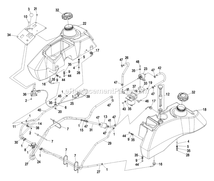 Fuel Group Diagram and Parts List for LXS25KD605 (600000-669999)(2006) Exmark Lawn Mower