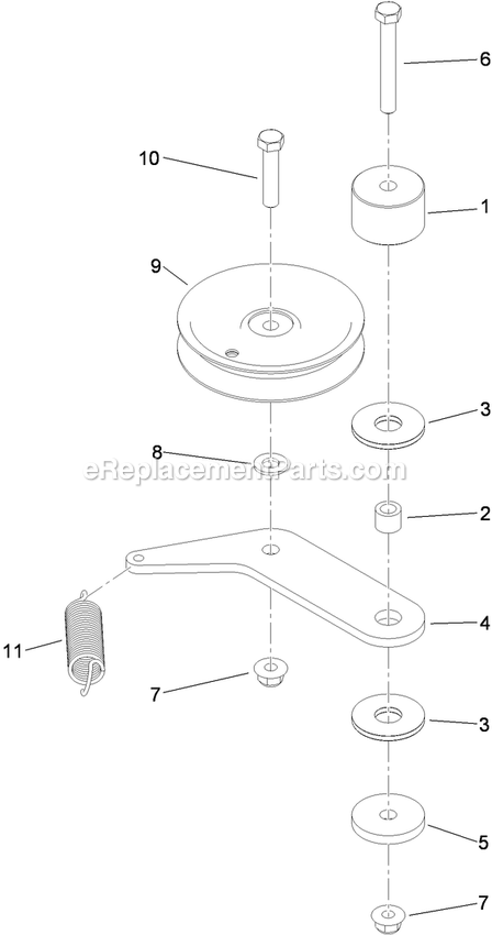 Pump Idler Assembly Diagram and Parts List for VT24KAS484 (850000-919999)(2010) Exmark Lawn Mower