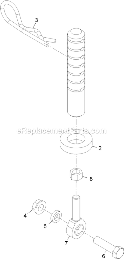 Rear Deck Height Adjustment Assembly Diagram and Parts List for NV730EKC48 (313000000-313999999)(2013) Exmark Lawn Mower