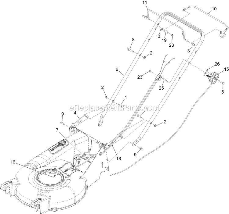 Handle Assembly Diagram and Parts List for ECXHN21 (313000000-313999999)(2013) Exmark Lawn Mower
