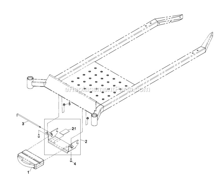 Bagger Weight Assembly Diagram and Parts List for 109-5200 (670000-719999)(2007) Exmark Lawn Tractor Accessories