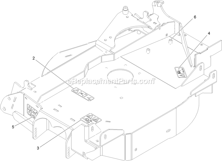 Left Hand Wing Deck With Decals Assembly Diagram and Parts List for LZS88CDYM96RW0 (402082300-404314158)(2018) Exmark Lawn Mower
