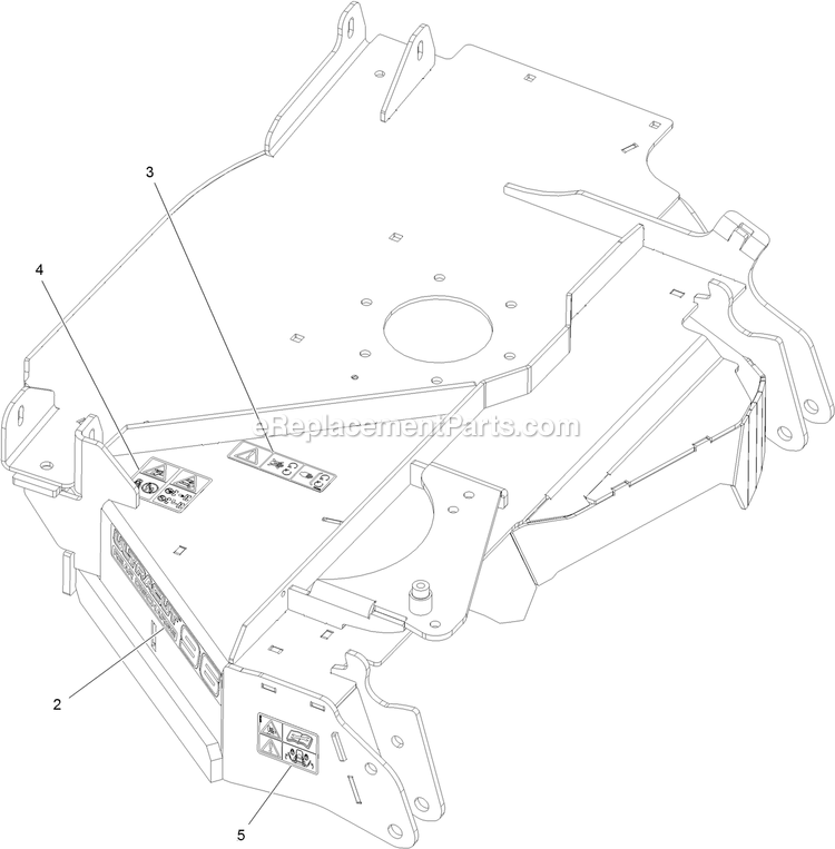 Right Hand Wing Deck With Decals Assembly Diagram and Parts List for LZS88CDYM96RW0 (402082300-404314158)(2018) Exmark Lawn Mower