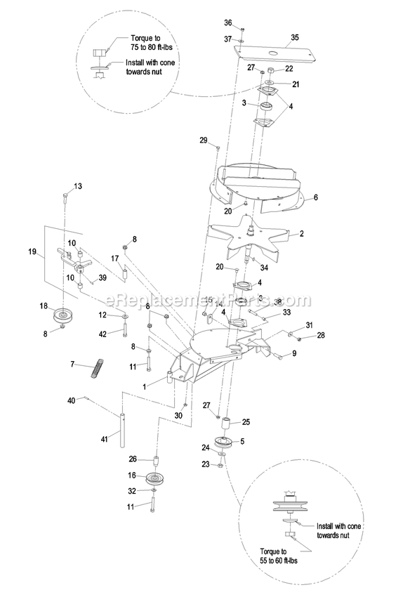 Blower Assembly (1) Diagram and Parts List for LHPUVD4448 (600000-669999)(2006) Exmark Lawn Tractor Accessories