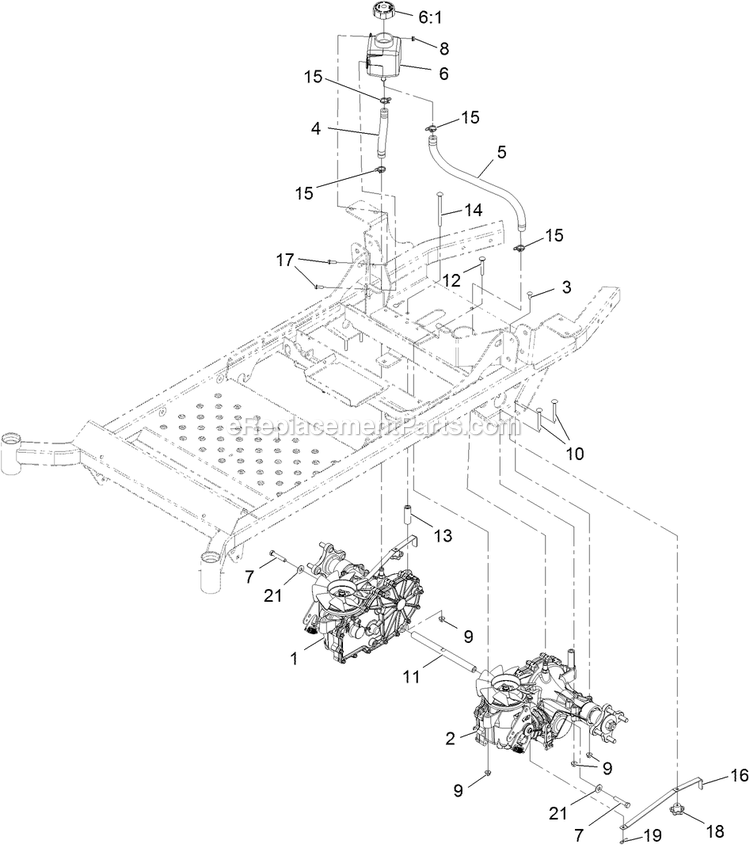 Hydraulic Assembly Diagram and Parts List for PNE651KA482 (314000000-314999999)(2014) Exmark Lawn Mower