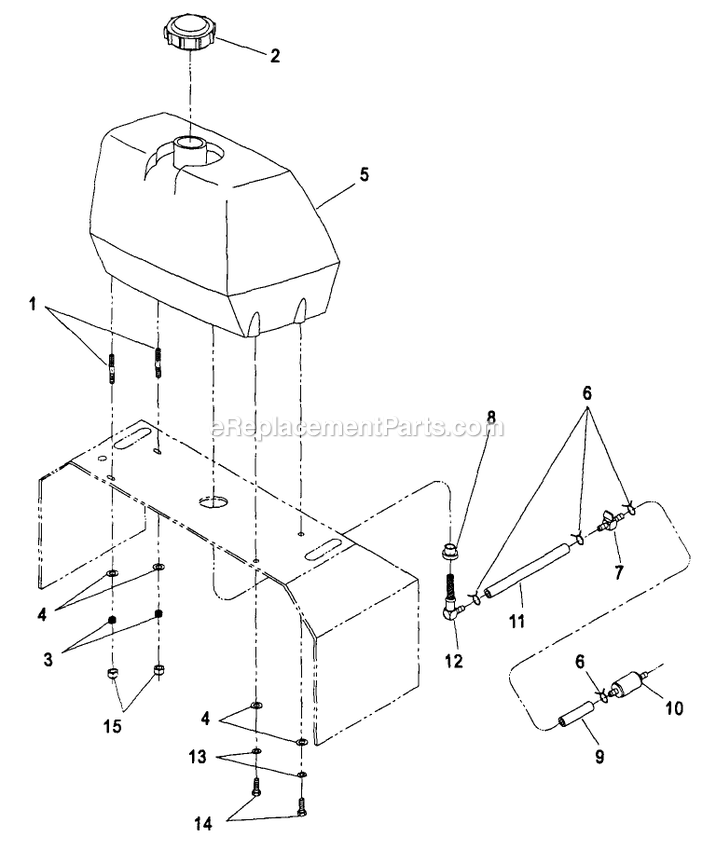 Fuel Group Diagram and Parts List for TT19KA (190000-219999)(1999) Exmark Lawn Mower