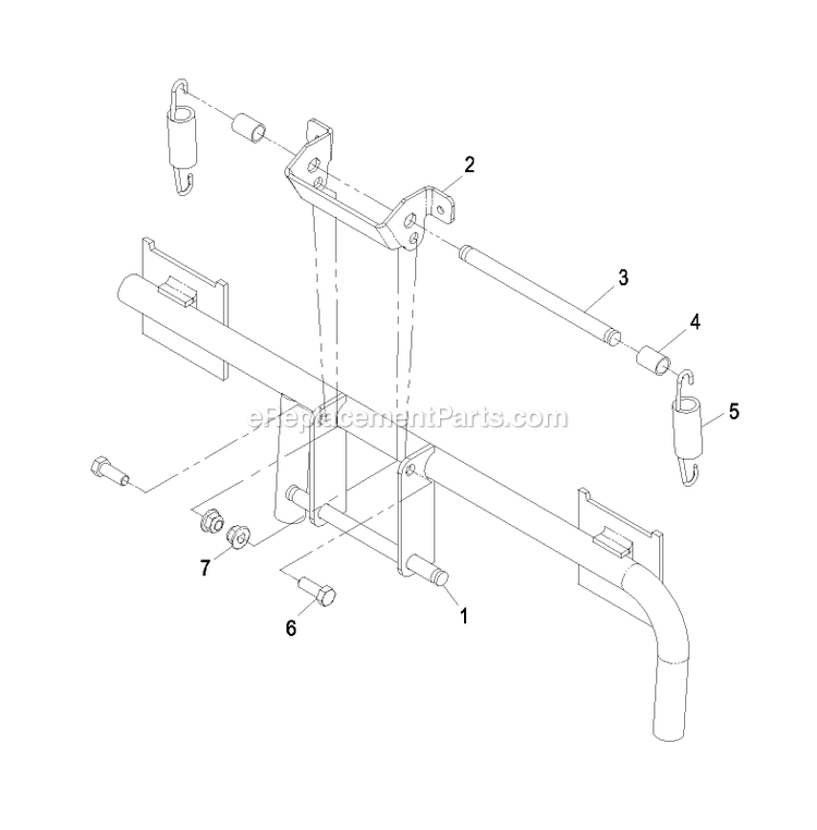 Bagger Mount Assembly Diagram and Parts List for 109-9764 (720000-789999)(2008) Exmark Lawn Tractor Accessories