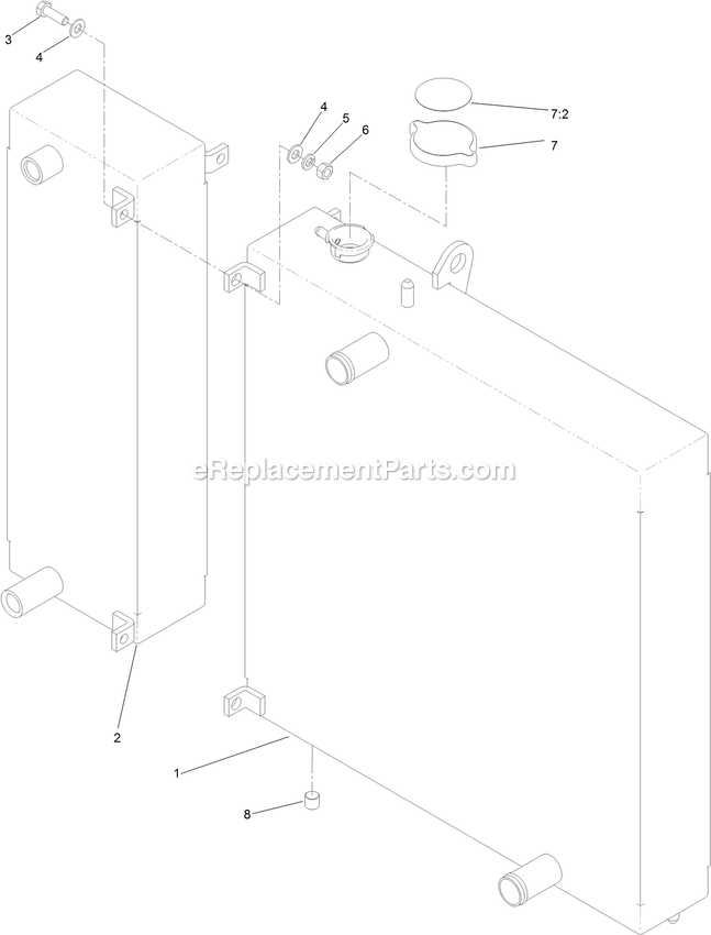 Cooling Assembly (2) Diagram and Parts List for LZS88CDYM96RW0 (402082300-404314158)(2018) Exmark Lawn Mower