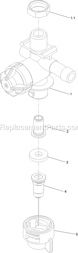 Left Nozzle Assembly Diagram and Parts List for SSS270CSB00000 (402082300-404314158)(2018) Exmark Sprayer
