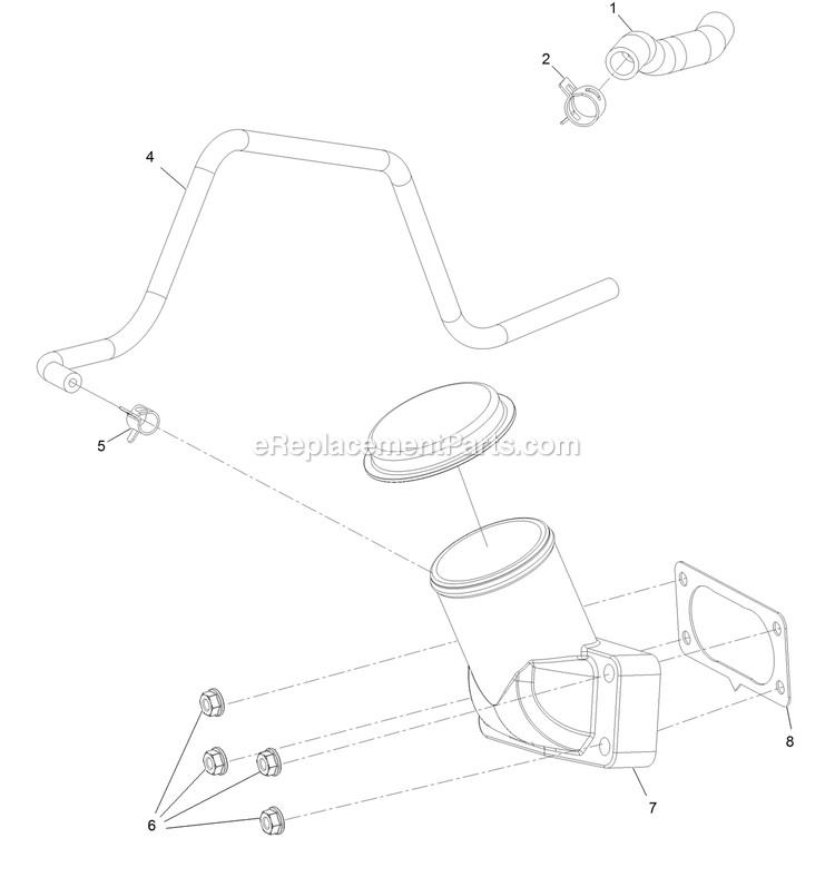 Air Intake And Filtration Assembly Diagram and Parts List for RAS708GEM523C3 (402082300-404314158)(2018) Exmark Lawn Mower