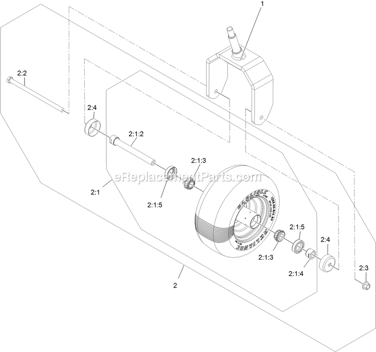 Caster Wheel Assembly Diagram and Parts List for STS651GKA48400 (406294345-408644345)(2020) Exmark Lawn Mower