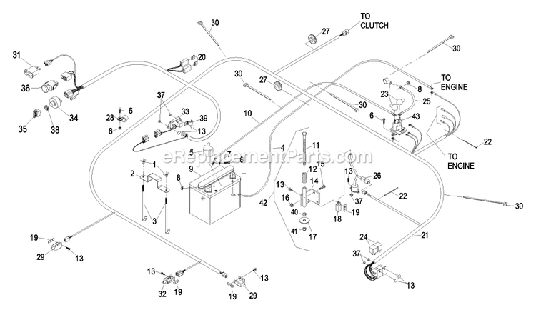 Electrical Group Diagram and Parts List for LCT4818BV (510000-599999)(2005) Exmark Lawn Mower