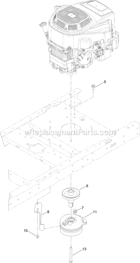 Clutch Assembly Diagram and Parts List for QTE708GEM42100 (315000000-315999999)(2015) Exmark Lawn Mower