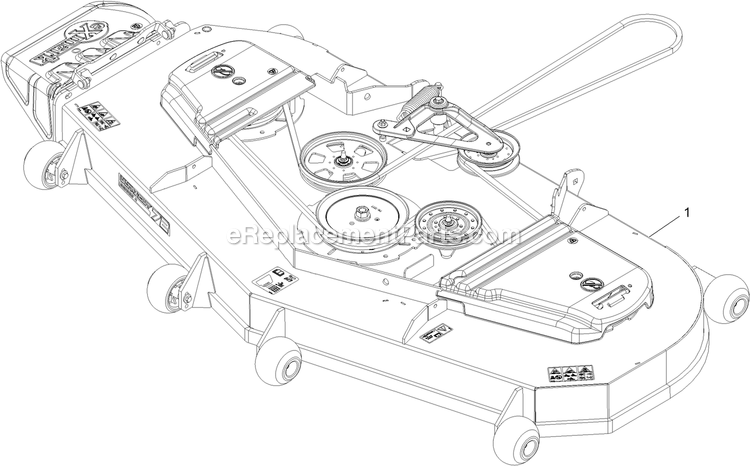 Complete Deck Assembly Diagram and Parts List for LZS749AKC72400 (316000000-316999999)(2016) Exmark Lawn Mower