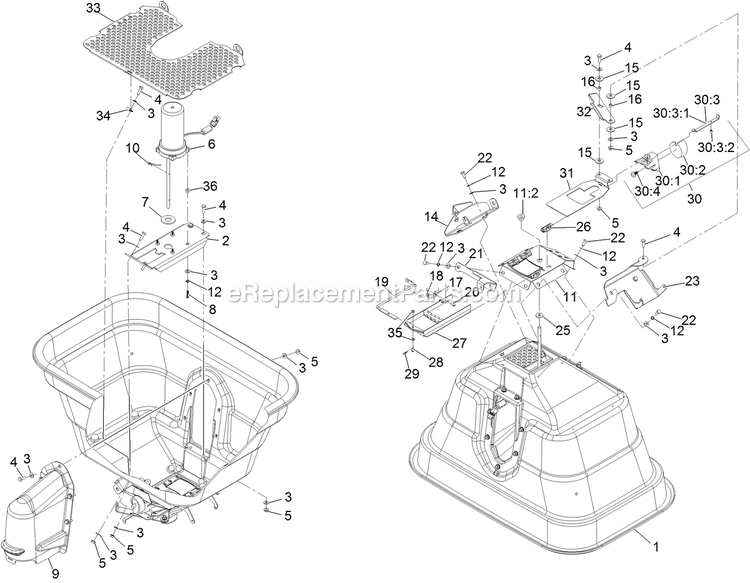 Hopper Assembly Diagram and Parts List for SSS270CSB00000 (315000000-315999999)(2015) Exmark Sprayer