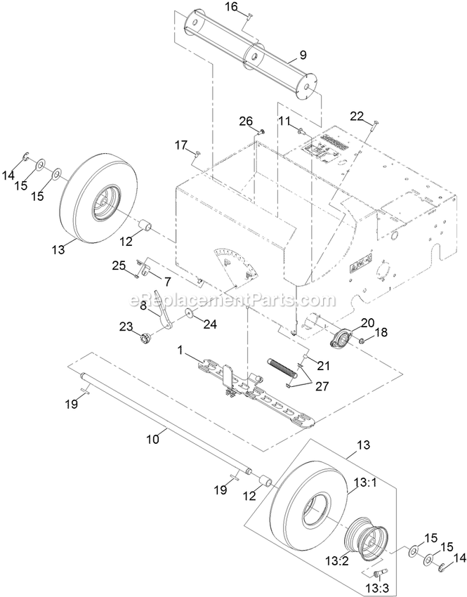 Seed Gate Assembly Diagram and Parts List for SD270SB20 (314000000-314999999)(2014) Exmark Seeder