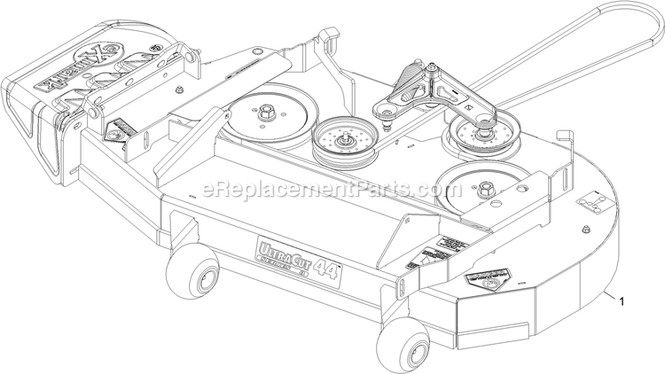 Complete Deck Assembly Diagram and Parts List for PNS710KC443 (314000000-314999999)(2014) Exmark Lawn Mower