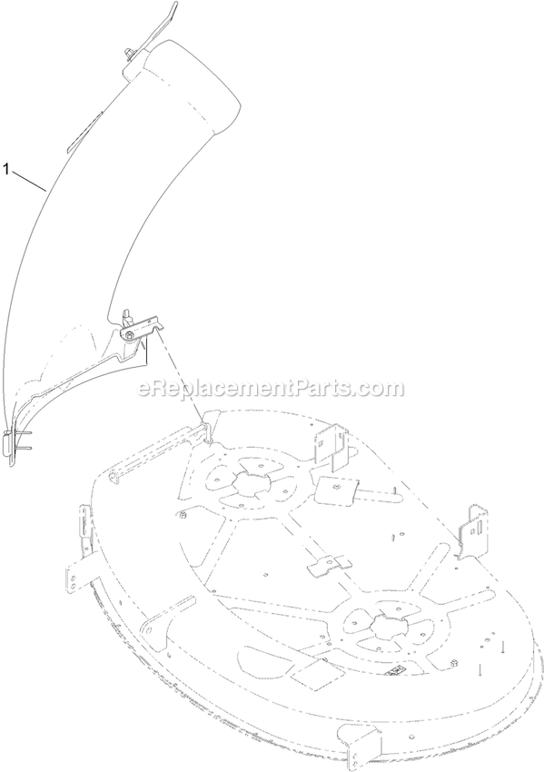42 Inch Chute Mounting Assembly Diagram and Parts List for 126-7506 (316000000-399999999)(2016) Exmark Lawn Tractor Accessories