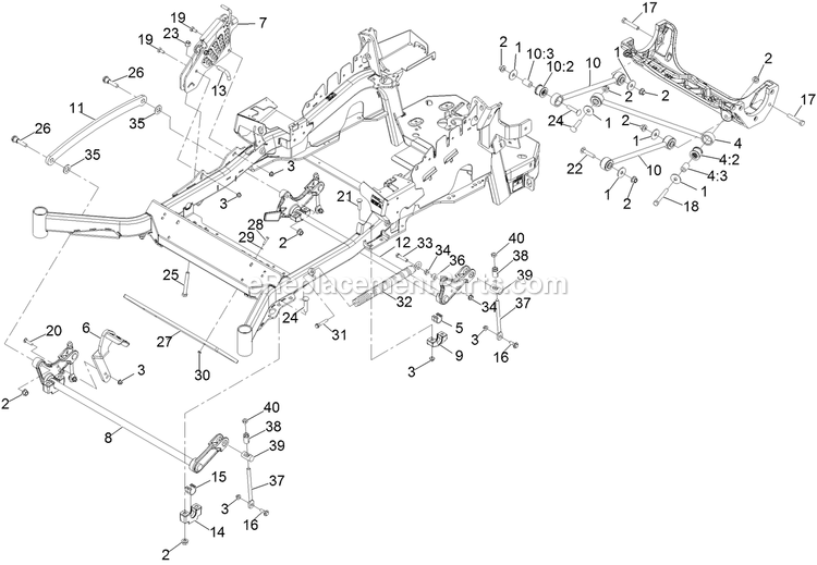 Deck Lift Assembly Diagram and Parts List for LZX680KC486 (312000000-312999999)(2012) Exmark Lawn Mower