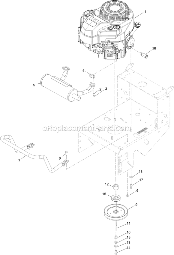 Engine Assembly Diagram and Parts List for MGS481CKA48300 (402082300-404314158)(2018) Exmark Lawn Mower