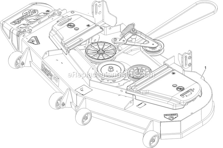 Complete Deck Assembly Diagram and Parts List for LZE730KA604 (313000000-313999999)(2013) Exmark Lawn Mower