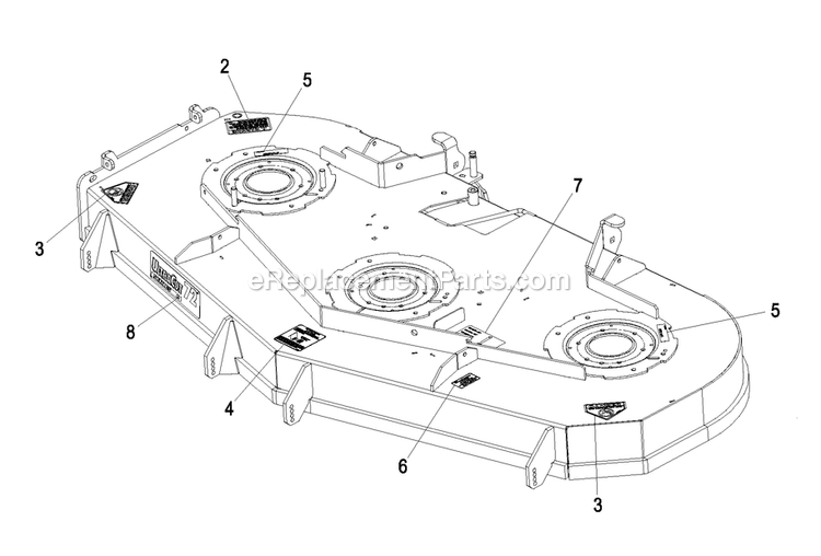 Deck With Decals Assembly (4) Diagram and Parts List for LZZ29KCE606 (850000-919999)(2010) Exmark Lawn Mower