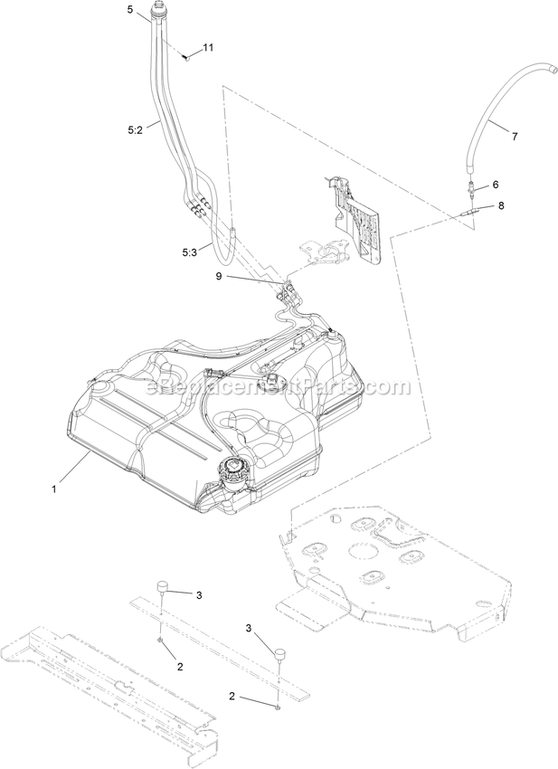 Fuel System Assembly Diagram and Parts List for LZS801GKA604A1 (402082300-404314158)(2018) Exmark Lawn Mower