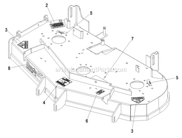 Deck With Decals Assembly (2) Diagram and Parts List for LZA20KAS484 (850000-919999)(2010) Exmark Lawn Mower