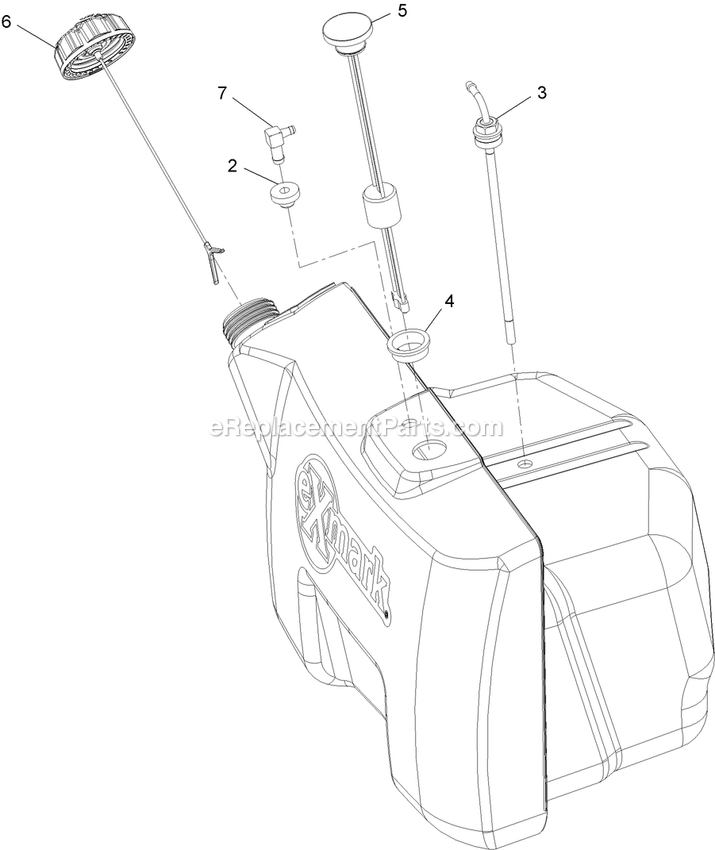 Fuel Tank Assembly (2) Diagram and Parts List for VT24KAS484 (850000-919999)(2010) Exmark Lawn Mower