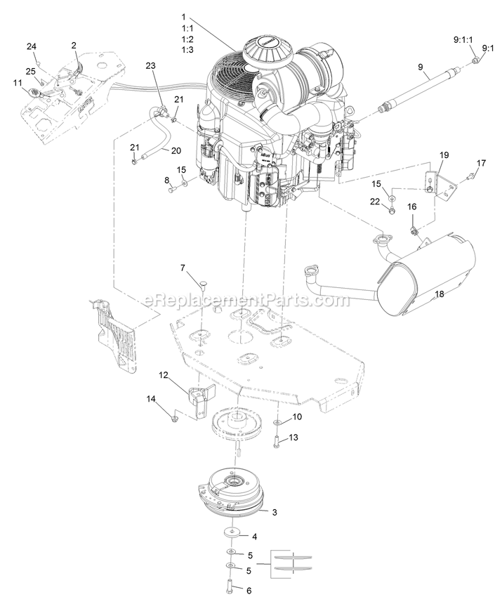Engine Assembly Diagram and Parts List for LZS801GKA604A1 (402082300-404314158)(2018) Exmark Lawn Mower