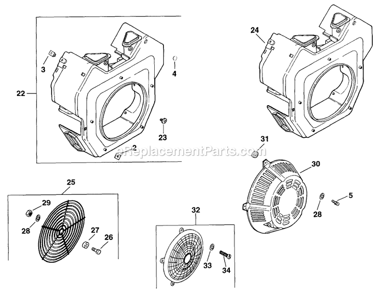 Blower Housing And Baffles (2) Diagram and Parts List for LZ22KC604 (190000-219999)(1999) Exmark Lawn Mower