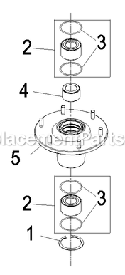 Cutter Housing Assembly Diagram and Parts List for LZZ23KA526 (790000-849999)(2009) Exmark Lawn Mower