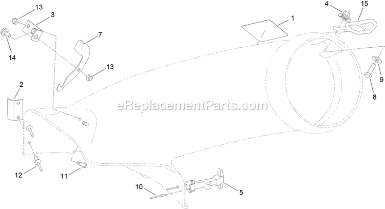 50 Inch Chute Assembly Diagram and Parts List for 116-4765 (920000-999999)(2011) Exmark Lawn Mower