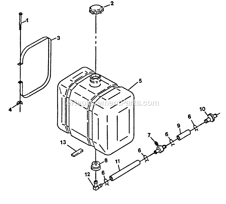 Fuel Group And Fenders Diagram and Parts List for TTH-18KO (84000-89999)(1993) Exmark Lawn Mower