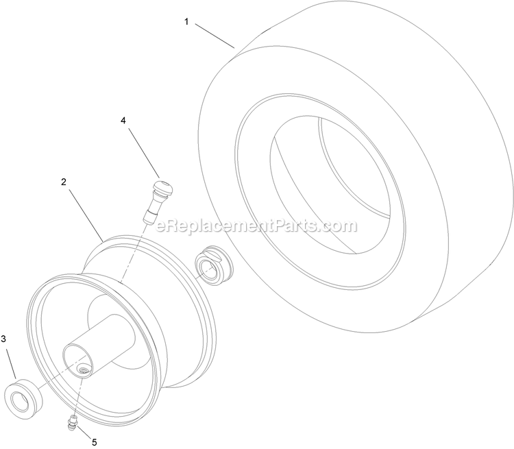 Caster Wheel Asembly Diagram and Parts List for PNE651KA482 (314000000-314999999)(2014) Exmark Lawn Mower