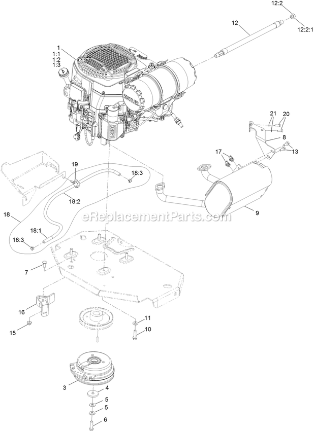 Engine Assembly Diagram and Parts List for LZX740EKC526T0 (400000000-499999999)(2017) Exmark Lawn Mower