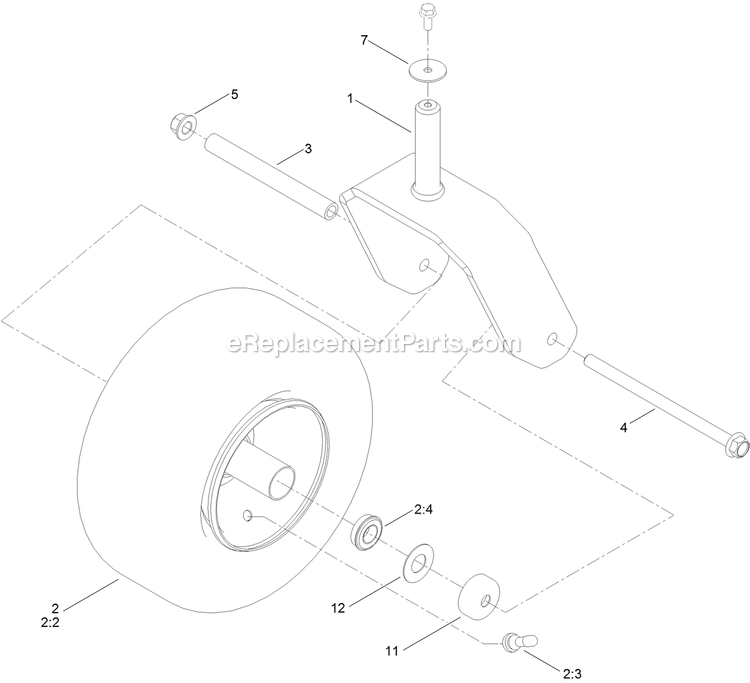 Tire And Wheel Assembly Diagram and Parts List for QZS708GEM50200 (406294345-408644345)(2020) Exmark Lawn Mower