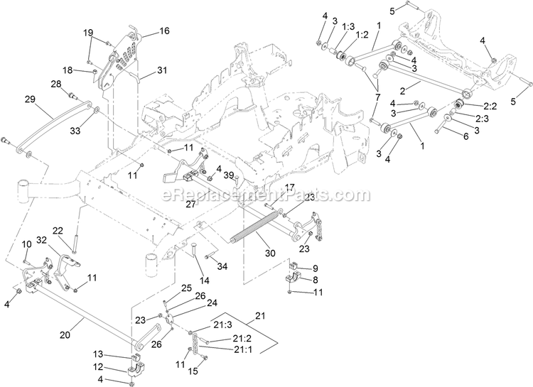 Decklift Assembly Diagram and Parts List for LZS801KA724 (313000000-313999999)(2013) Exmark Lawn Mower