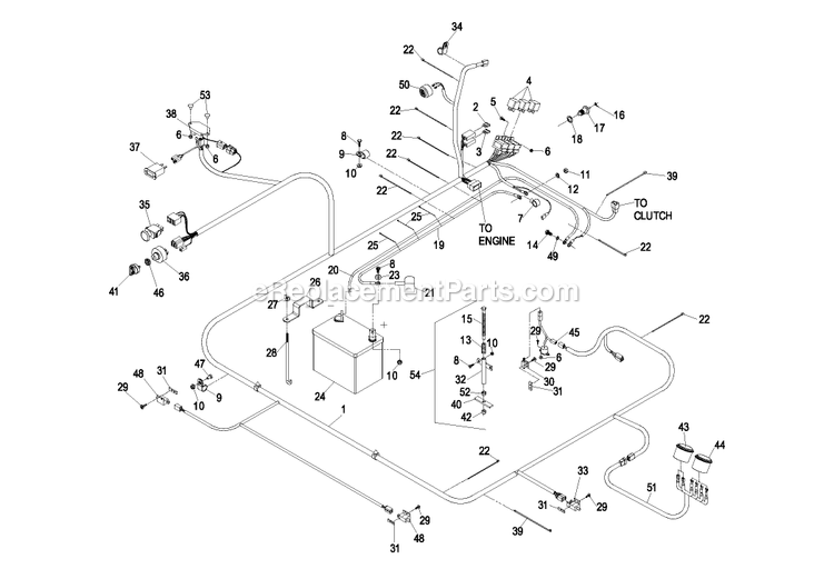 Electrical Group Diagram and Parts List for LZ27LKA604 (510000-539999)(2005) Exmark Lawn Mower