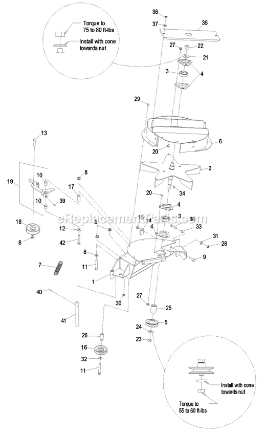 Blower Assembly (1) Diagram and Parts List for LHPUV4448 (440000-509999)(2004) Exmark Lawn Tractor Accessories