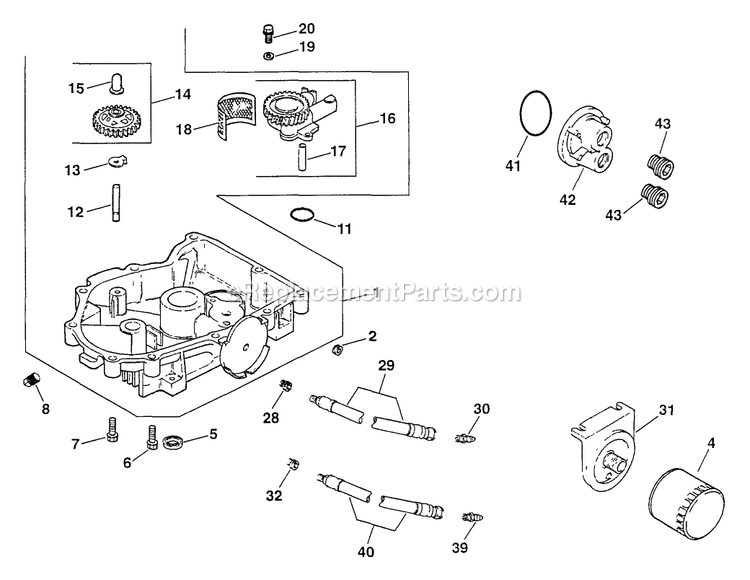 Oil Pan/Lubrication (2) Diagram and Parts List for TTH-20KC (90000-101999)(1994) Exmark Lawn Mower
