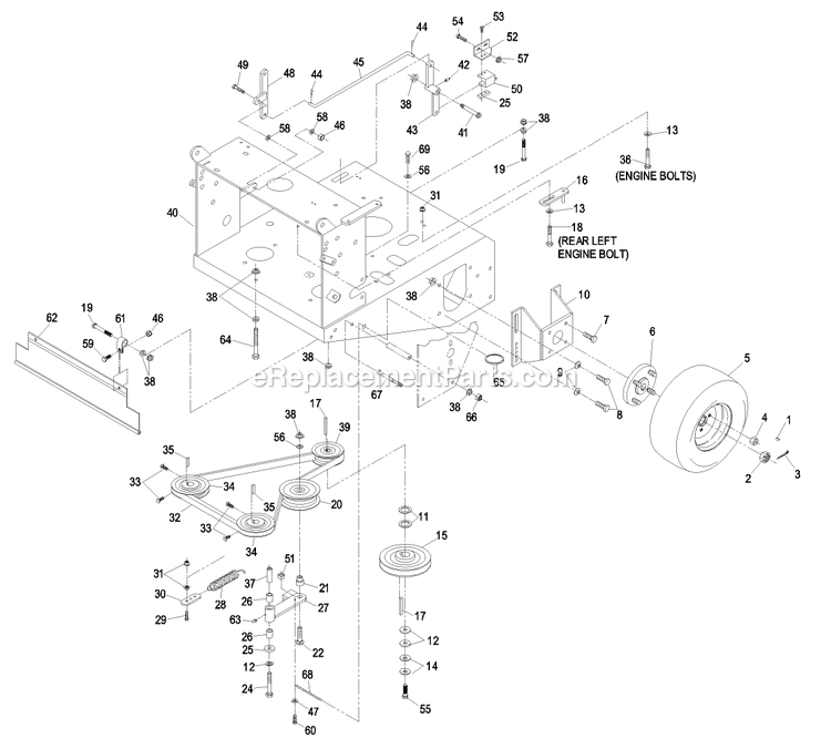 Engine Deck Group (1) Diagram and Parts List for VH3215KAC (440000-509999)(2004) Exmark Lawn Mower