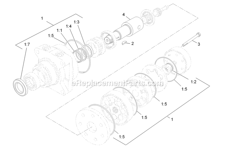 Wheel Motor Assembly Diagram and Parts List for VTX651KA484 (313000000-313999999)(2013) Exmark Lawn Mower