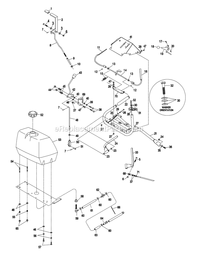 Ecs Upper Handles And Controls Diagram and Parts List for TT5217KAE (260000-319999)(2001) Exmark Lawn Mower