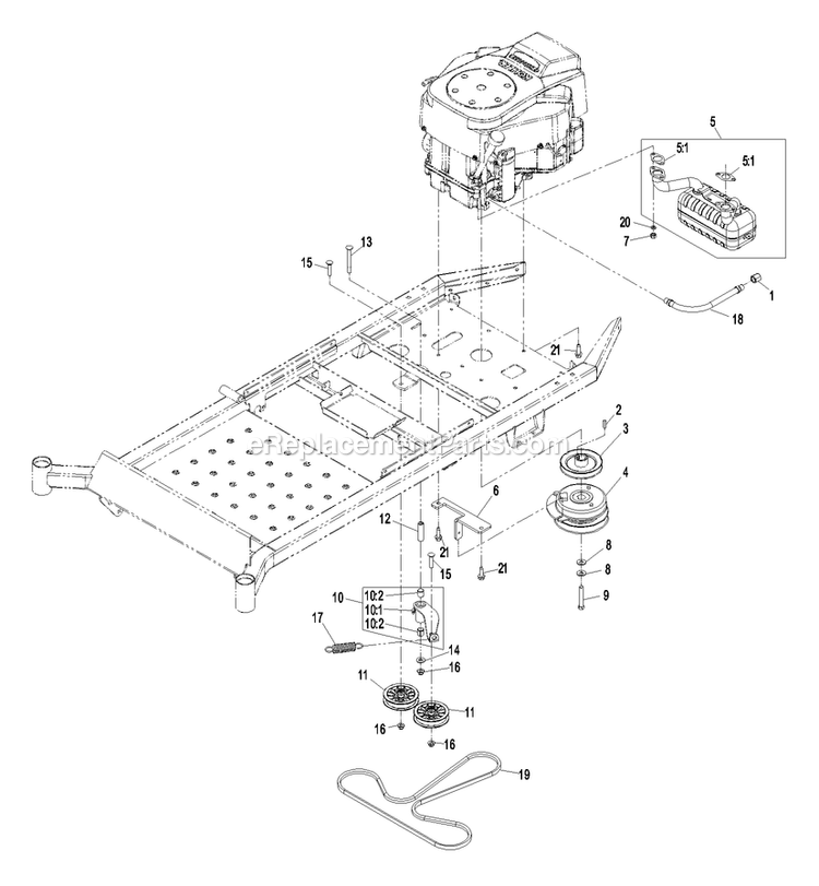 Engine Group (2) Diagram and Parts List for QST23KC522 (720000-789999)(2008) Exmark Lawn Mower